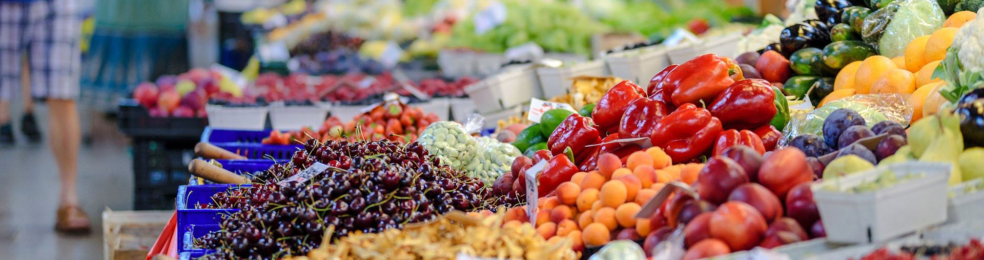 Mercado de frutas e vegetais